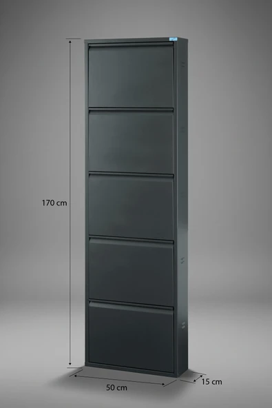 Metal Ayakkabılık 5'li Model  Antrasit - Resim 7