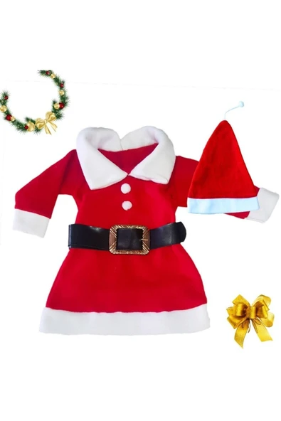 BUTİK AYVİTRİN Noel Yılbaşı Kostümü Elbisesi Unisex Kırmızı ürün görseli 1