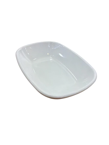 Melamin Kırılmaz Kare Kayık Tabak Küçük Beyaz 11cm 308 ürün görseli 1