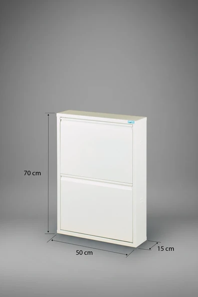 Metal Ayakkabılık 2 li Model  Beyaz - Resim 7