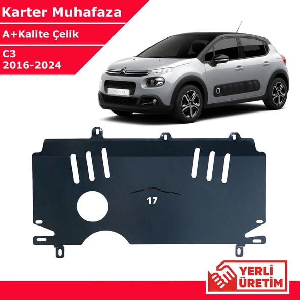 Citroen C3 2016-2024 Çelik Karter Muhafaza Çelik Koruma Sacı A+ Kalite Yerli Üretim ürün görseli 1