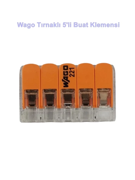 WAGO 5li Mandallı Tırnaklı Buat Klemensi 0.14-4mm Arası (Beşli Buat Klemensi) ürün görseli 1