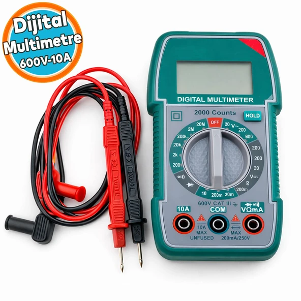 Dijital Multimetre Voltmetre Ampermetre Ohm Ölçer Elektrik Test Cihazı Profesyonel Kullanım ürün görseli 1