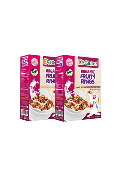 Dr.Gluten Dr. Gluten Organik Glutensiz Sebze Ve Meyve Sulu Halka Tahıl Gevreği 225 G X2 Adet ürün görseli 1