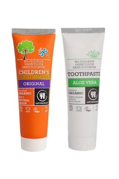 Urtekram Organik Diş Macunu Çocuk Tatlı Rezene 75 Ml.+ Aloevera 75 Ml. ürün görseli 1