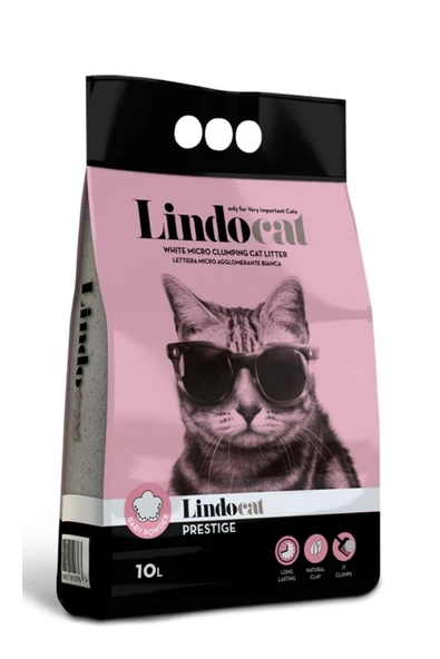 Lindocat Prestige Pembe taneli ve Bebek Pudralı Kedi Kumu 10L ürün görseli 1