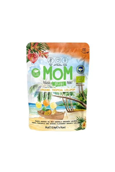 MOM Organik Tropikal Lolipop – Ananas, Muz, Mango ürün görseli 1