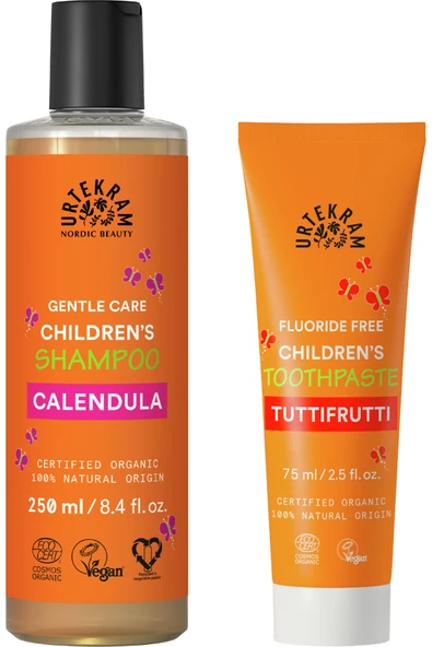 Urtekram Organik Çocuk Bakım (çocuk Şampuanı 250 Ml + Tutti Frutti Çocuk Diş Macunu 75 Ml) ürün görseli 1