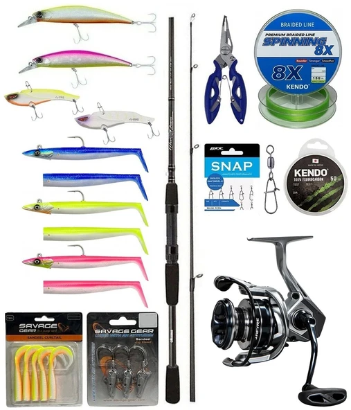 Yek Outdoor Levrek & Çipura Spin Olta Seti Okuma Wave Power 2.44 cm 15-40 gr 2 Parça Spin Kamışı&Okuma Safyre SF-4000A Olta Makinesi ürün görseli 1