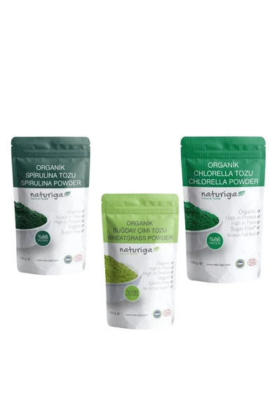 Naturiga Yeşil 3'lü Buğday Çimi-klorella-spirulina ürün görseli 1