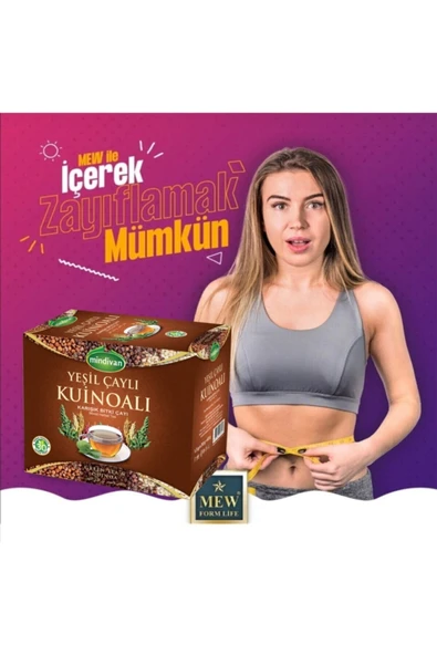 Mindivan Yeşil Çaylı Kinoa Çayı 30 'lu Süzen Poşet - Resim 2