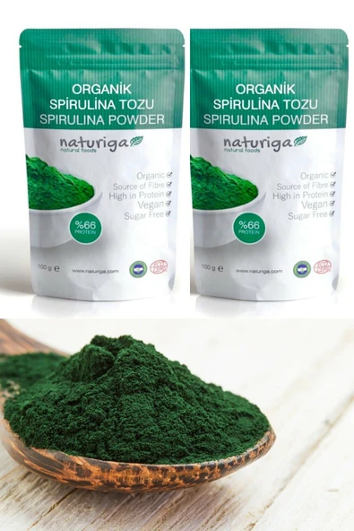Naturiga Organik 2'li Spirulina Tozu - 2adet 2x100gr ürün görseli 1
