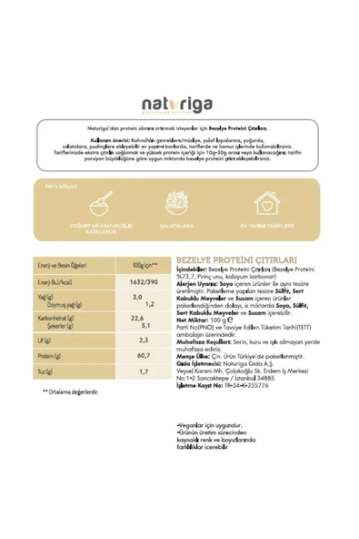 Naturiga Bezelye Proteini Çıtırları 100gr - Resim 2