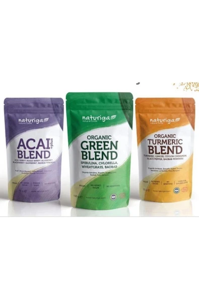 otorganiktadında Naturiga Acai Plus Karışımı Organik Yeşil Karışım Organik Zerdeçallı Karışım ürün görseli 1