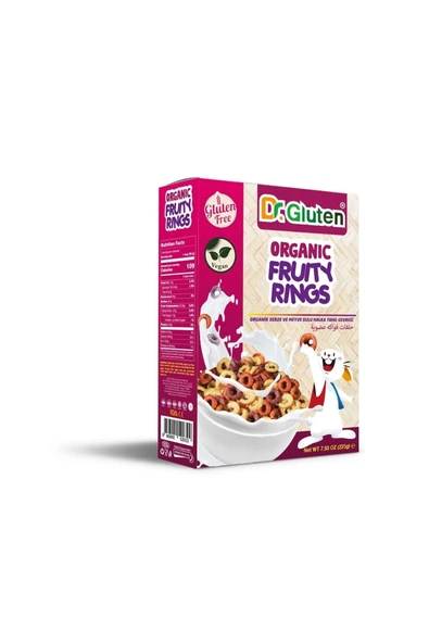 Dr.Gluten Dr. Gluten Organik Glutensiz Sebze Ve Meyve Sulu Halka Tahıl Gevreği 225 G ürün görseli 1