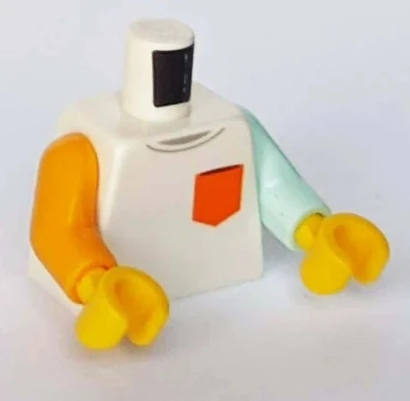 Lego Minifigure Torso Shirt with Orange Chest Pocket Print 973e087pr4793 ürün görseli 1