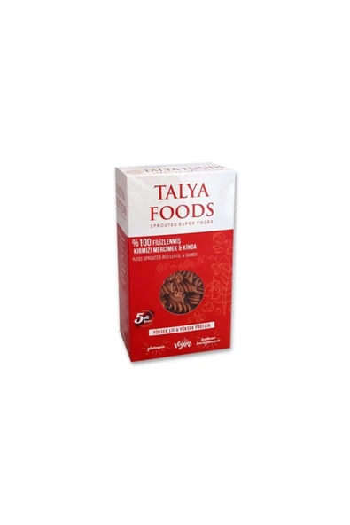 TALYA FOODS Glütensiz Filizlendirilmiş Kırmızı Mercimek Kinoa Makarnası Glutensiz Makarna ürün görseli 1