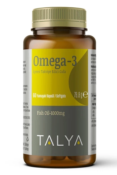 Talya Omega-3 Içeren Takviye Edici Gıda, Balık Yağı, 60 Yumuşak Kapsül ürün görseli 1