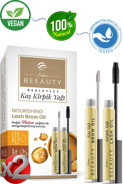 Balen's Beeauty 2 Adet Kaş Yağı & Kirpik Yağı - (Amla Yağı - Argan Yağı - E Vitamini) ürün görseli 1