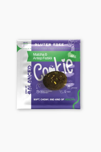 Kind Of Balanced Glütensiz Matcha & Antep Fıstıklı Cookie 60 gr ürün görseli 1
