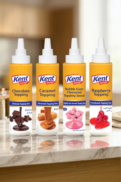 Topping Sos 4'lü Avantajlı Set (Çikolatalı-Karamelli-BubbleGum-Frambuazlı) 300 Gr X4 ürün görseli 1