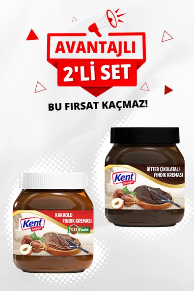Kakaolu Fındık Kreması Avantajlı 2'li Set(Bitter-%13Fındıklı Kakaolu)350gr ürün görseli 1
