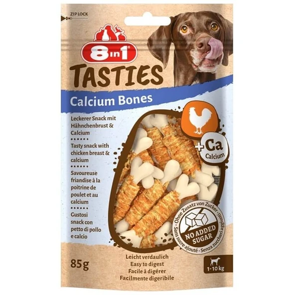 8in1 Tasties Calcium Bones Tavuk Sargılı Köpek Ödülü 85 Gr ürün görseli 1