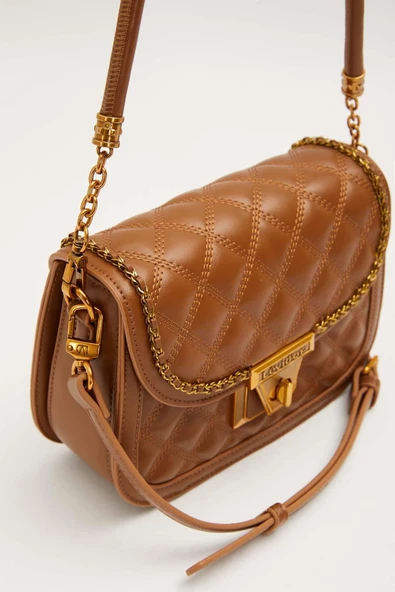 Levidor Premium Camel Kadın Omuz Çantası 930609 - Resim 2