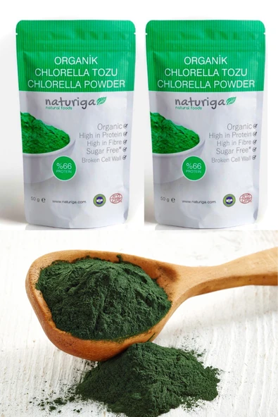 Naturiga Organik Klorella Tozu Chlorella 2'li Fırsat Paketi ürün görseli 1