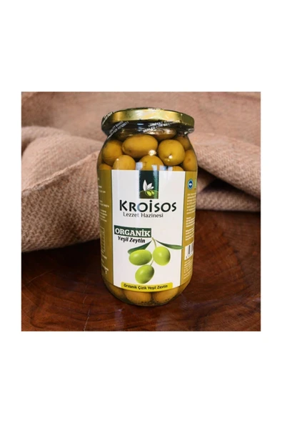 Kroisos Organik Yeşil Çizik Zeytin 600 gr ürün görseli 1