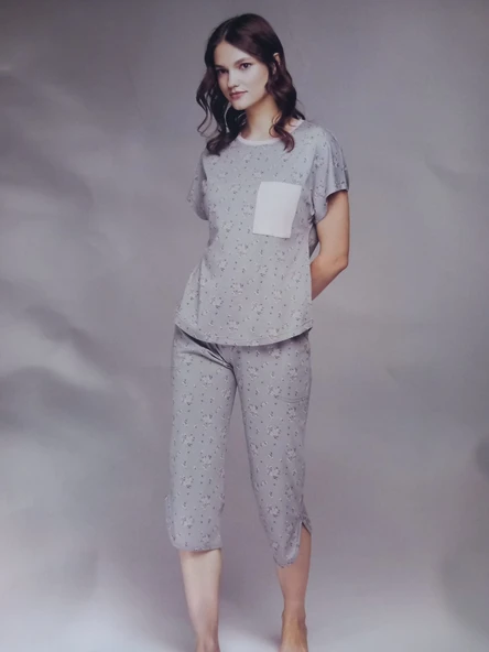 Kadın Kısa Kollu Pijama Takımı Bermuda 2415 ürün görseli 1