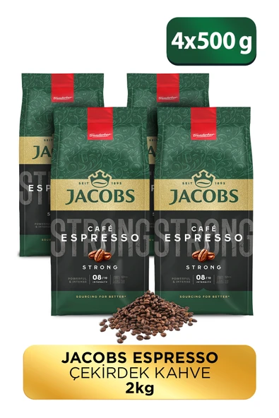 Jacobs Cafe Espresso Çekirdek Kahve 500 Gr x4 Adet ürün görseli 1