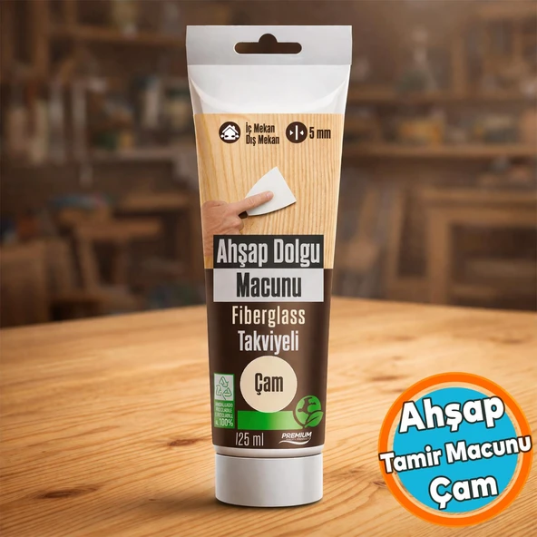 ÇAM RENK Ahşap Parke Tamir Macunu Mobilya Masa Dolgu Çatlak Çizik Giderici 125 ML ürün görseli 1
