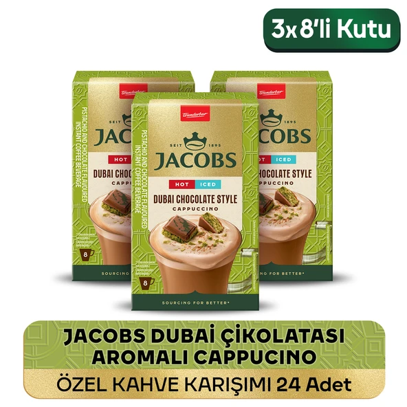Jacobs Dubai Çikolatası Aromalı Cappucino Özel Kahve Karışımı 8 x 19,5gr 3'lü Paket ürün görseli 1