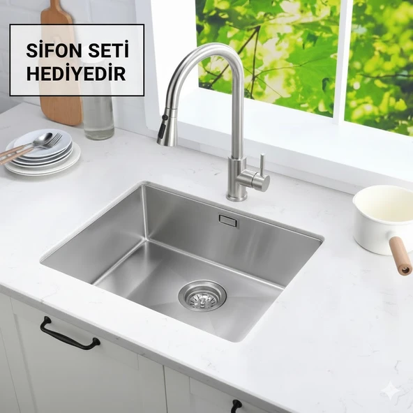 Asil Krom As 359 Paslanmaz Çelik Evye Tezgah Altı 40x50 Cm ürün görseli 1