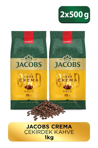 Jacobs Cafe Crema Çekirdek Kahve 500 Gr x2 Adet ürün görseli 1