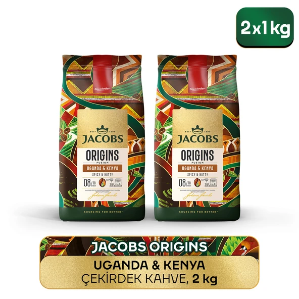 Jacobs Origins Uganda & Kenya Çekirdek Kahve 1 Kg x 2 Adet ürün görseli 1