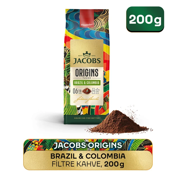 Jacobs Origins Brazil & Colombia Filtre Kahve 200gr ürün görseli 1