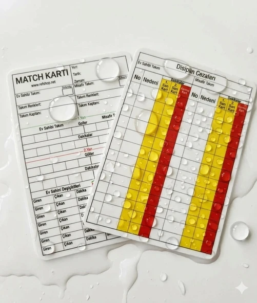REF Hakem Maç Kartı, Su Geçirmez , 0,70micron Kalınlık, Paket İçi 5 Adet ürün görseli 1