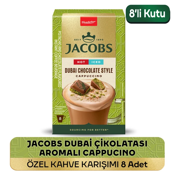 Jacobs Dubai Çikolatası Aromalı Cappucino Özel Kahve Karışımı 8 x 19,5gr ürün görseli 1
