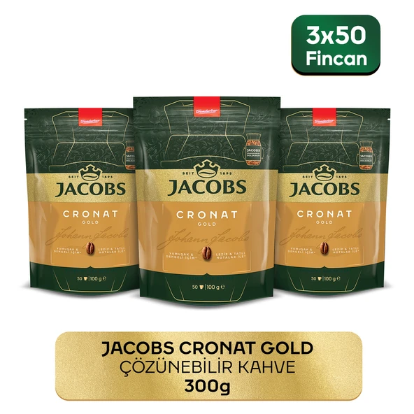 Jacobs Cronat Gold Granül Kahve 100 Gr X 3 Adet : 300 Gr ürün görseli 1