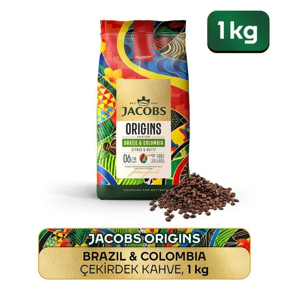 Jacobs Origins Brazil & Colombia Çekirdek Kahve 1 Kg ürün görseli 1