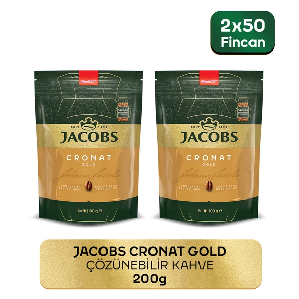 Jacobs Cronat Gold Granül Kahve 100 Gr X 2 Adet : 200 Gr ürün görseli 1