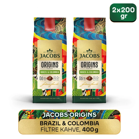 Jacobs Origins Brazil & Colombia Filtre Kahve 200gr x 2 Adet ürün görseli 1
