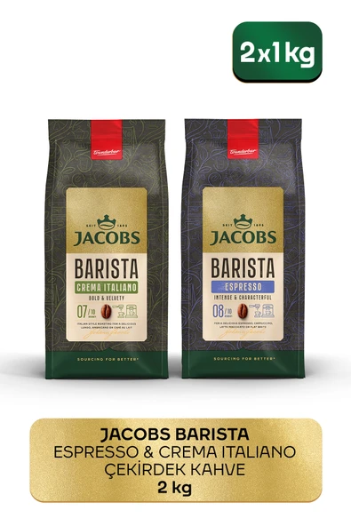 Jacobs Barista Çekirdek Kahve Avantajlı Paket 2 kg ( Crema Italiano 1kg + Espresso 1kg ) ürün görseli 1
