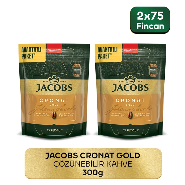 Jacobs Cronat Gold Granül Kahve 150 Gr X 2 Adet : 300 Gr ürün görseli 1