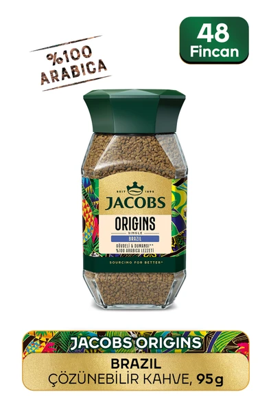 Jacobs Origin Brazil Granül Kahve Cam Kavanoz 95 GR ürün görseli 1