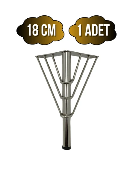 Metal Tel Boru Desenli Ayak Mobilya Masa ve Dolap Ayağı(KROM)(METAL) Krom 18cm 18cm - 1 ADET ürün görseli 1