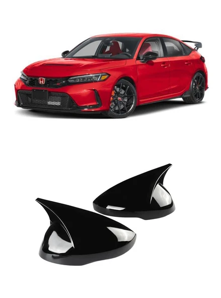 Honda Civic FE 2022 ve Sonrası Araca Özel Yarasa Ayna Kapağı Parlak Siyah ürün görseli 1