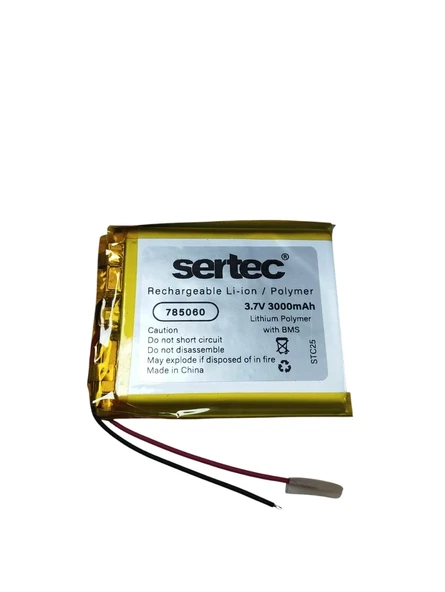 785060 3.7v 3000mah Li-polymer Pil (devreli/1.5a) ürün görseli 1